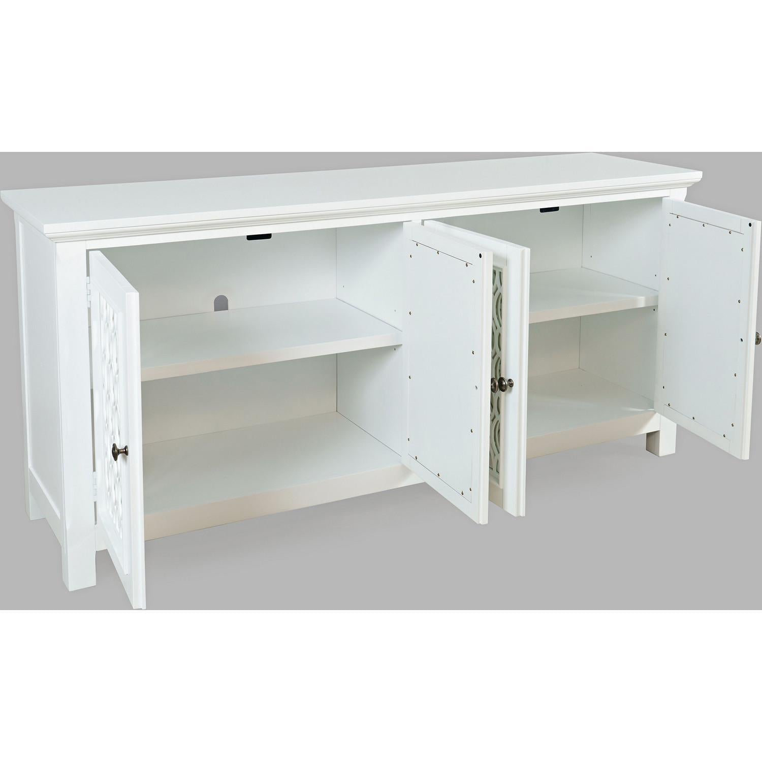Isabella 69" Sideboard Cabinet (White Finish Wood & Mirror) - Image 2