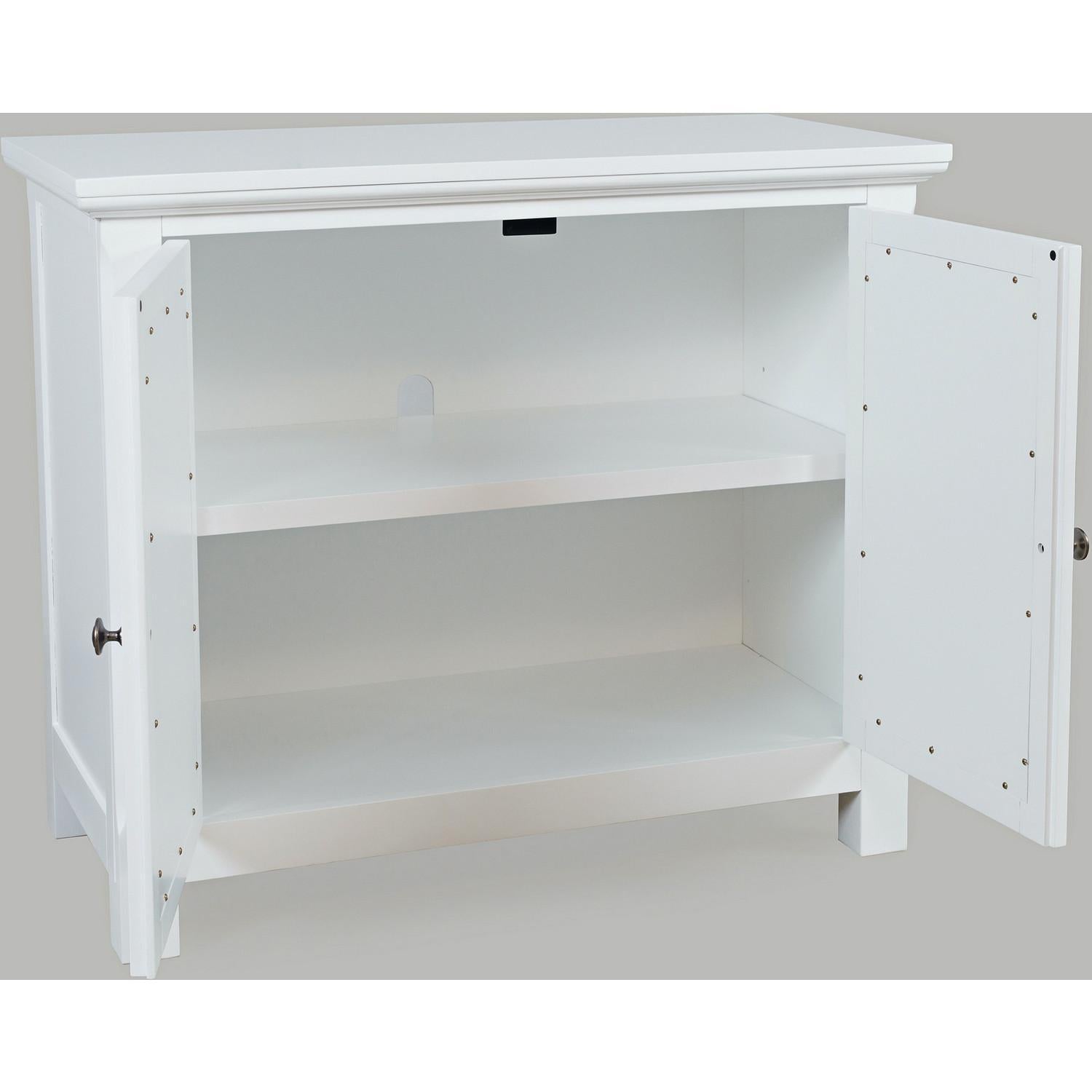 Isabella 38" Accent Cabinet (White Finish Wood & Mirror) - Image 3