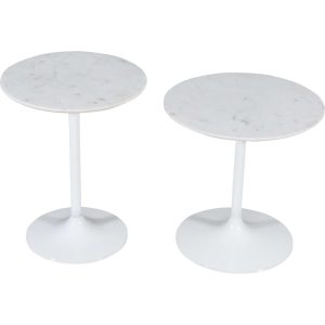 Camille End Table (White Solid Marble)