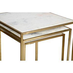 Sorrento Square Marble Nesting Tables (Set of 3)