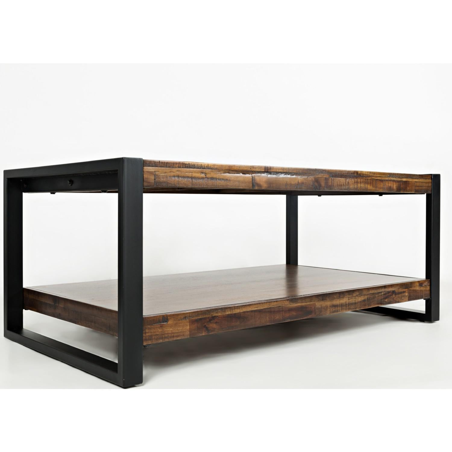 Loftworks Cocktail Table (Distressed Wood with Square Steel Legs)