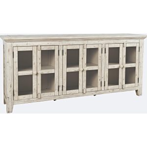 Rustic Shores 70" Sideboard Cabinet (Distressed Off White)