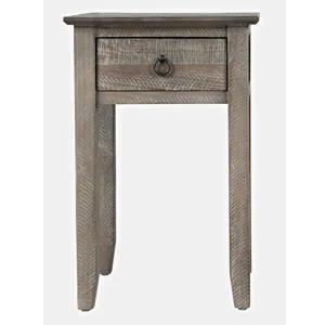 Devon Farmhouse End Table (Distressed Brown & Grey)