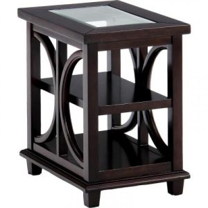 Panama Brown Beveled-Glass Side Table