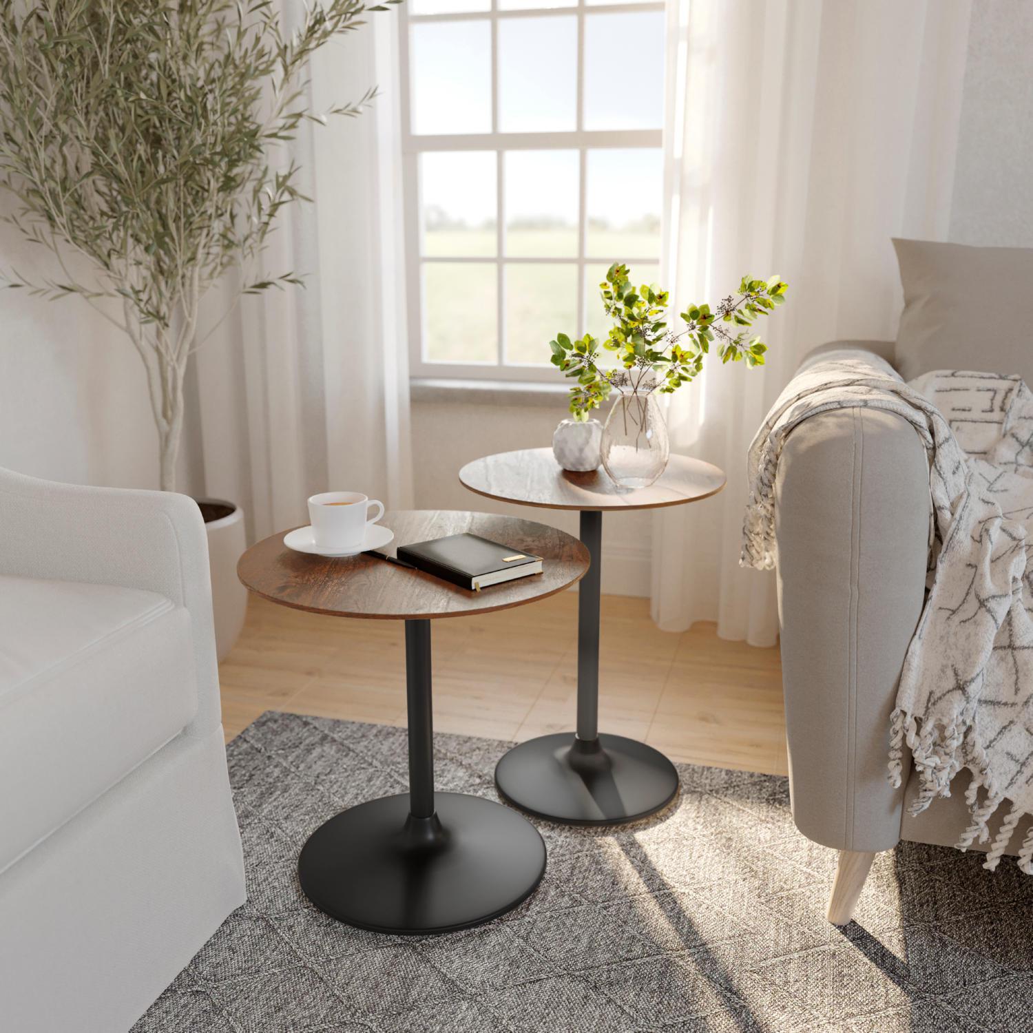Remy Pedestal Accent End Table (Set of 2) - Image 4