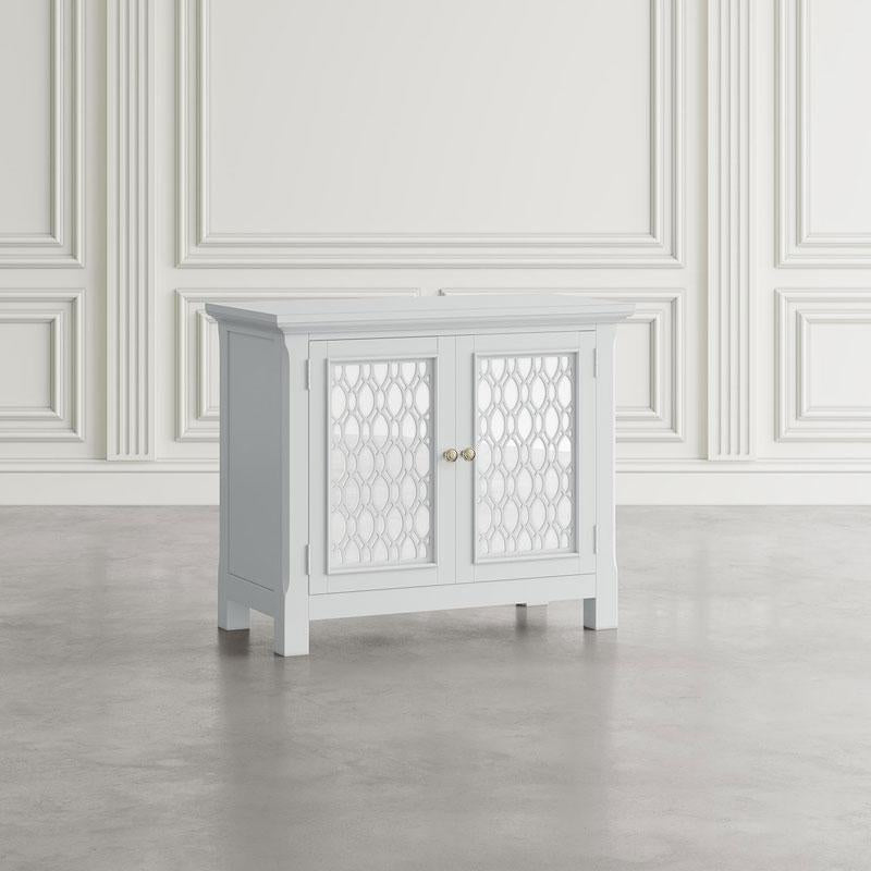 Isabella 38" Accent Cabinet (White Finish Wood & Mirror) - Image 5