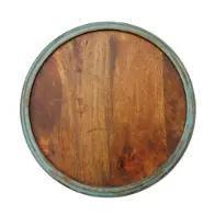 Global Archive Carved Drum Accent Table (Turquoise) - Image 2