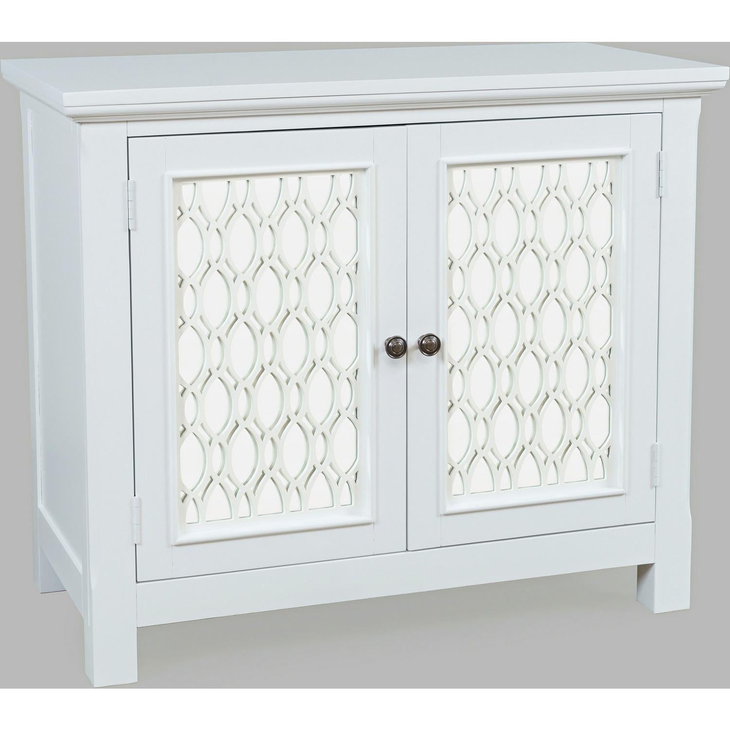 Isabella 38" Accent Cabinet (White Finish Wood & Mirror) - Image 2