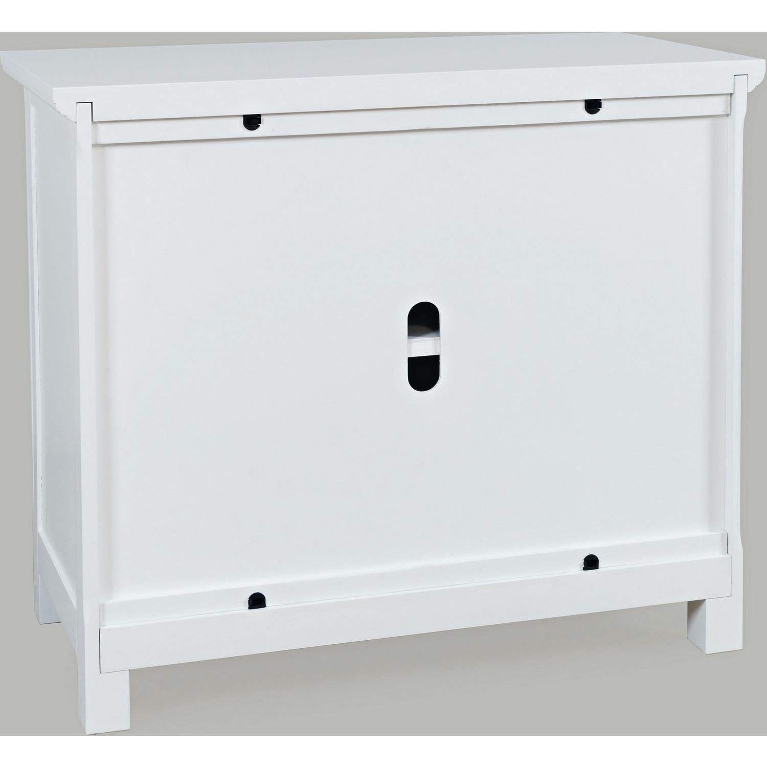 Isabella 38" Accent Cabinet (White Finish Wood & Mirror) - Image 4